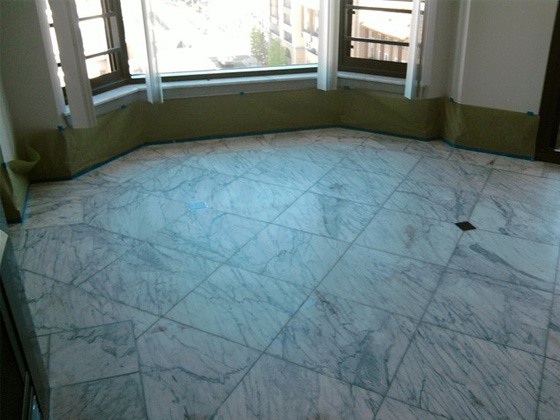 Dull marble floor