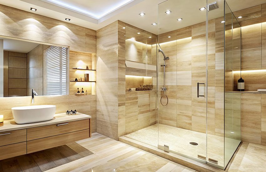 Travertine Shower