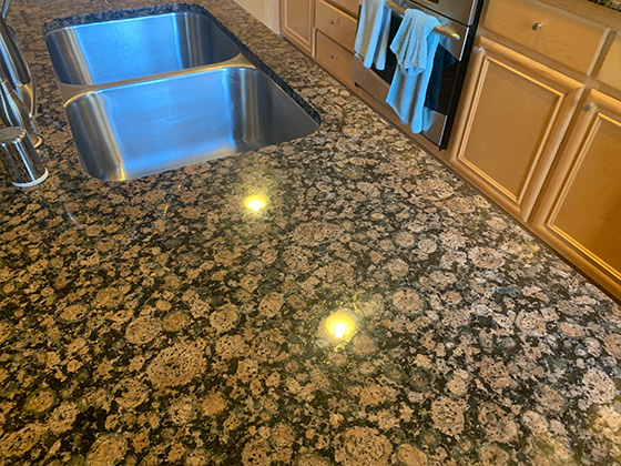 Granite Countertop Crack Repair in Front of Kitchen Sink